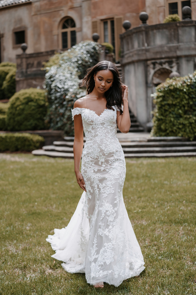 Thin Straps Mermaid Wedding Dresses Lace Neckline · NarsBridal · Online  Store Powered by Storenvy